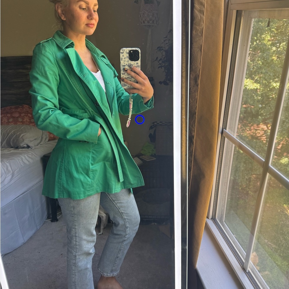 Peacock Green Short Trench